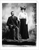 1890s 1900 Portrait Serious Couple Holding Hands Together In Rustic Studio Setting by Anonymous