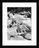 1920s Two Women Sisters On Rocks By Creek Talking Holding Folding Camera by Anonymous