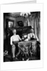 1890s Two Men In Shirt Sleeves Sitting At Table Drinking Bottles Of Beer With Piano And Dog by Anonymous