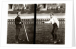 1890s 1900s Two Images Of Boy In Knickers Holding Baseball Bat And Pitching Ball by Anonymous