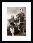 1890s 1900s Family Wearing Antique Bathing Suits In Seashore Studio by Anonymous