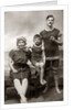 1890s 1900s Family Wearing Antique Bathing Suits In Seashore Studio by Anonymous