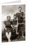 1890s 1900s Family Wearing Antique Bathing Suits In Seashore Studio by Anonymous