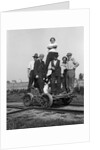 1890s 1900s Portrait Men Railroad Workers Standing On Handcar Outdoor by Anonymous