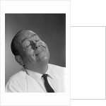 1950s 1960s Happy Balding Man With Expression Of Satisfaction And Eyes Closed by Anonymous