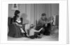 1960s Family Mother Father Son Daughter Watching Television In Living Room Indoor by Anonymous