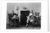 1940s Senior Couple Sitting In Living Room Reading Newspaper And Magazine Listening To Radio by Anonymous