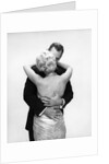 1950s 1960s Wife In Backless Satin Gown Evening Dress And Husband Embracing And Kissing by Anonymous