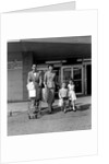 1950s Family Walking Out Of Supermarket Store by Anonymous