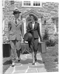 1930s 1940s Couple Leaving Home Carrying Luggage by Anonymous