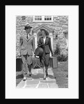 1930s 1940s Couple Leaving Home Carrying Luggage by Anonymous