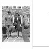 1930s 1940s Couple Leaving Home Carrying Luggage by Anonymous