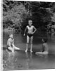 1940s Three Boys Outdoor In Swimming Hole by Anonymous