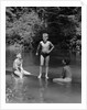 1940s Three Boys Outdoor In Swimming Hole by Anonymous