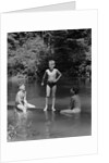 1940s Three Boys Outdoor In Swimming Hole by Anonymous