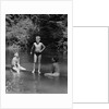 1940s Three Boys Outdoor In Swimming Hole by Anonymous