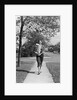 1950s Woman Walking On Sidewalk Carrying A Grocery Bag Full Of Food by Anonymous