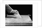 1930s 1940s Male Hand Dropping Paper Ballot In Voting Box by Anonymous