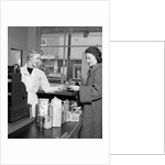 1950s Woman Grocery Store Checkout Female Cashier by Anonymous