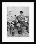 1950s 1960s Two Men Businessman Salesman Sitting In Office Reception Waiting Area Indoor by Anonymous