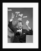 1960s Happy Man Throwing Money Currency Bank Notes In The Air by Anonymous