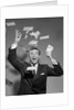 1960s Happy Man Throwing Money Currency Bank Notes In The Air by Anonymous