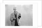 1930s Dour Man In Lab Coat Holding Bottle Of Poison by Anonymous