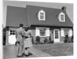 1940s Couple Looking At House by Anonymous