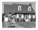 1940s Couple Looking At House by Anonymous