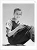 1930s 1940s Teenage Boy Sitting Holding School Notebooks by Anonymous