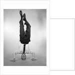 1960s Man In Shirt and Tie Standing On Head by Anonymous