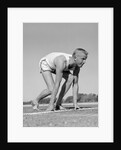 1960s Man Sprinter Runner At The Starting Line For Foot Race Outdoor by Anonymous