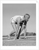 1960s Man Sprinter Runner At The Starting Line For Foot Race Outdoor by Anonymous