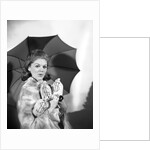 1960s Woman With Umbrella Holding Bags Of Money Save Your Money For A Rainy Day by Anonymous