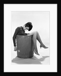 1960s Young Woman In Trash Can by Anonymous