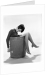 1960s Young Woman In Trash Can by Anonymous
