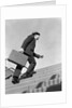 1960s Salesman Briefcase In Hand Climbing Steep Hard Steel Tread Stairs by Anonymous