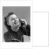 1940s Woman Talking Laughing On Telephone by Anonymous
