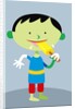 space boy eating popsicle by Anonymous