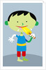 space boy eating popsicle by Anonymous