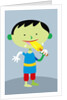 space boy eating popsicle by Anonymous