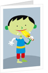 space boy eating popsicle by Anonymous