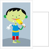 space boy eating popsicle by Anonymous