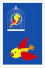 bird in cage, flying bird by Anonymous