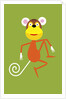 monkey with swirl tail by Anonymous