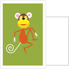 monkey with swirl tail by Anonymous
