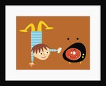 handstand boy with TV monster by Anonymous