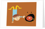 handstand boy with TV monster by Anonymous