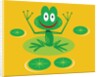 smiling frog on lily pad by Anonymous