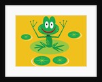 smiling frog on lily pad by Anonymous